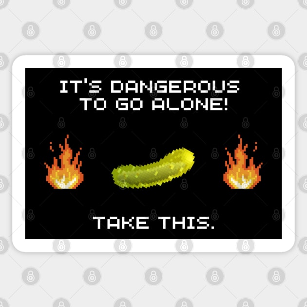 It's dangerous to go alone, take this pickle! Sticker by surly space squid